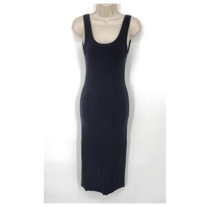 Cotton Citizen NEW Verona Midi Rib Knit Dress Sleeveless *FLAW* Size S Black